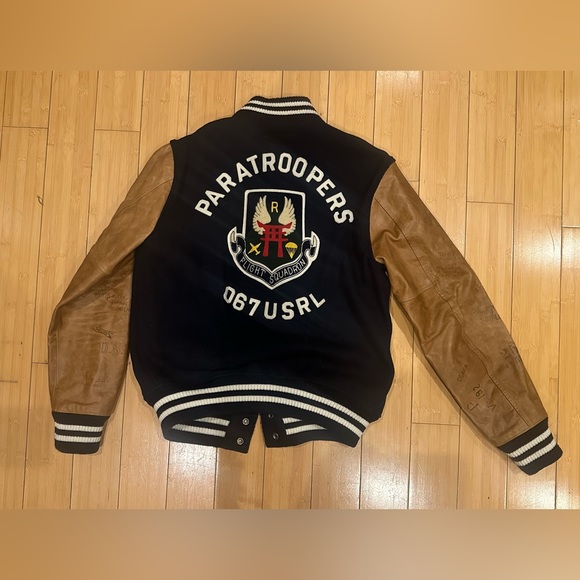 Ralph Lauren Polo Limited Edition Varsity Flight wool leather jacket - Picture 2 of 5